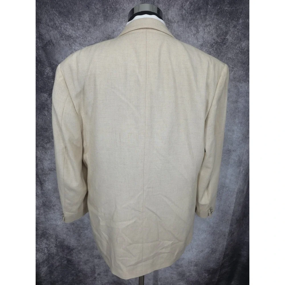 Vtg Jhane Barnes Blazer Jacket Mens 44R Beige‎ Sports Coat Career 3 B USA
